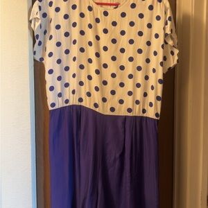 Blue and Purple Casual Flutter Sleeve Jumpsuit